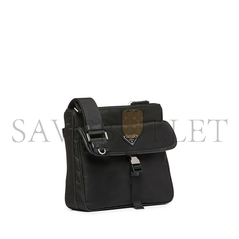 Pra*a re-nylon and saffiano leather shoulder bag 2vh110 (25*22*7cm)